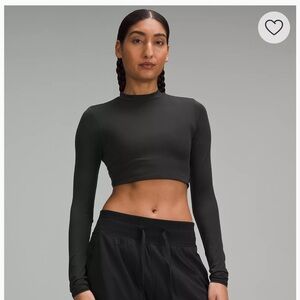 Lululemon Wundermost Ultra-Soft Nulu Mockneck Super-Cropped Long-Sleeve Shirt